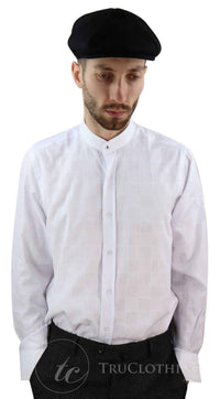 Vīriešu vintage rūtaina raksta krekls ar noņemamu apkakli