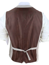 Vīriešu vintage krēmkrāsas veste ar kabatas pulksteni
