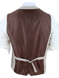 Vīriešu vintage krēmkrāsas veste ar kabatas pulksteni