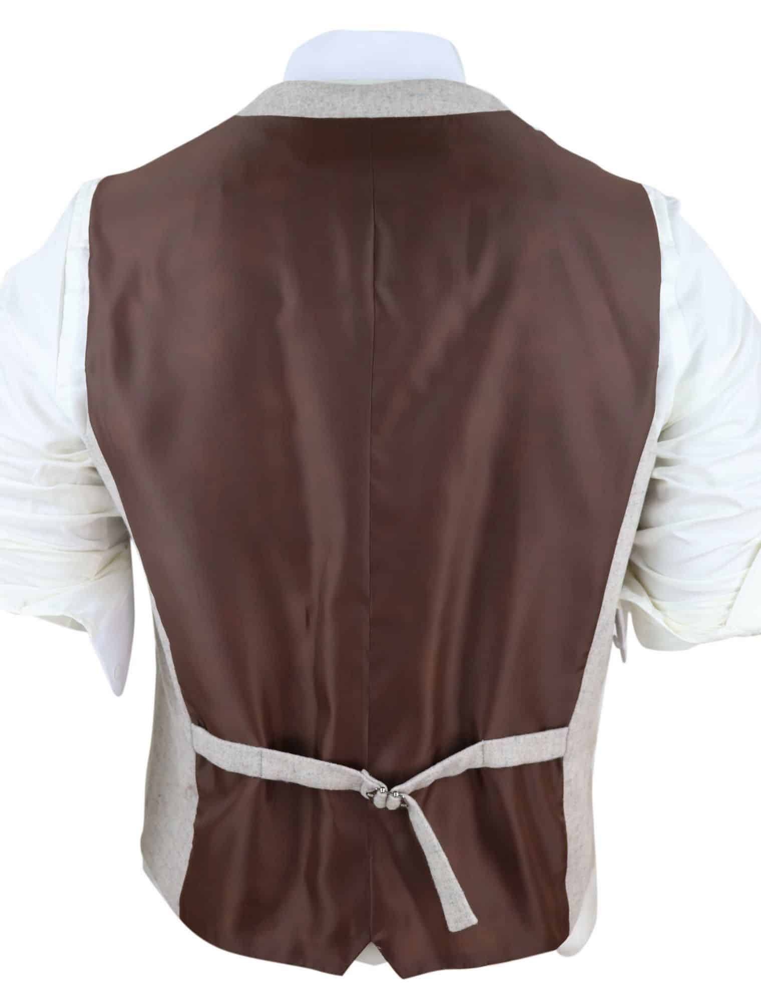 Vīriešu vintage krēmkrāsas veste ar kabatas pulksteni