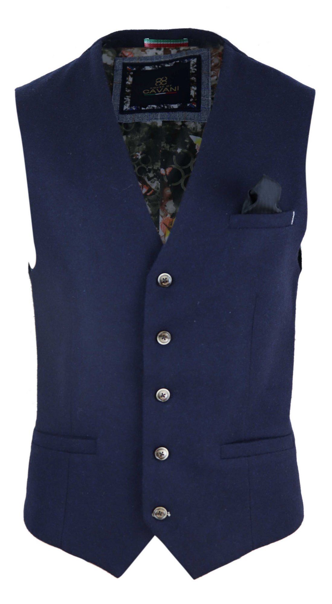 Vīriešu vintage tumši zila veste ar kabatas pulksteni