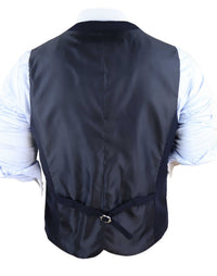 Vīriešu vintage tumši zila veste ar kabatas pulksteni