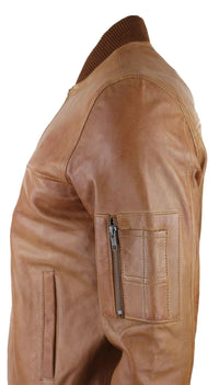 Vīriešu īstas ādas bomberjaka no ādas, ikdienas, Varsity Vintage, eleganta, ikdienas, dzeltenbrūna