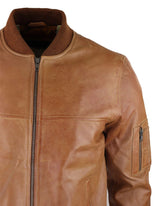 Vīriešu īstas ādas bomberjaka no ādas, ikdienas, Varsity Vintage, eleganta, ikdienas, dzeltenbrūna