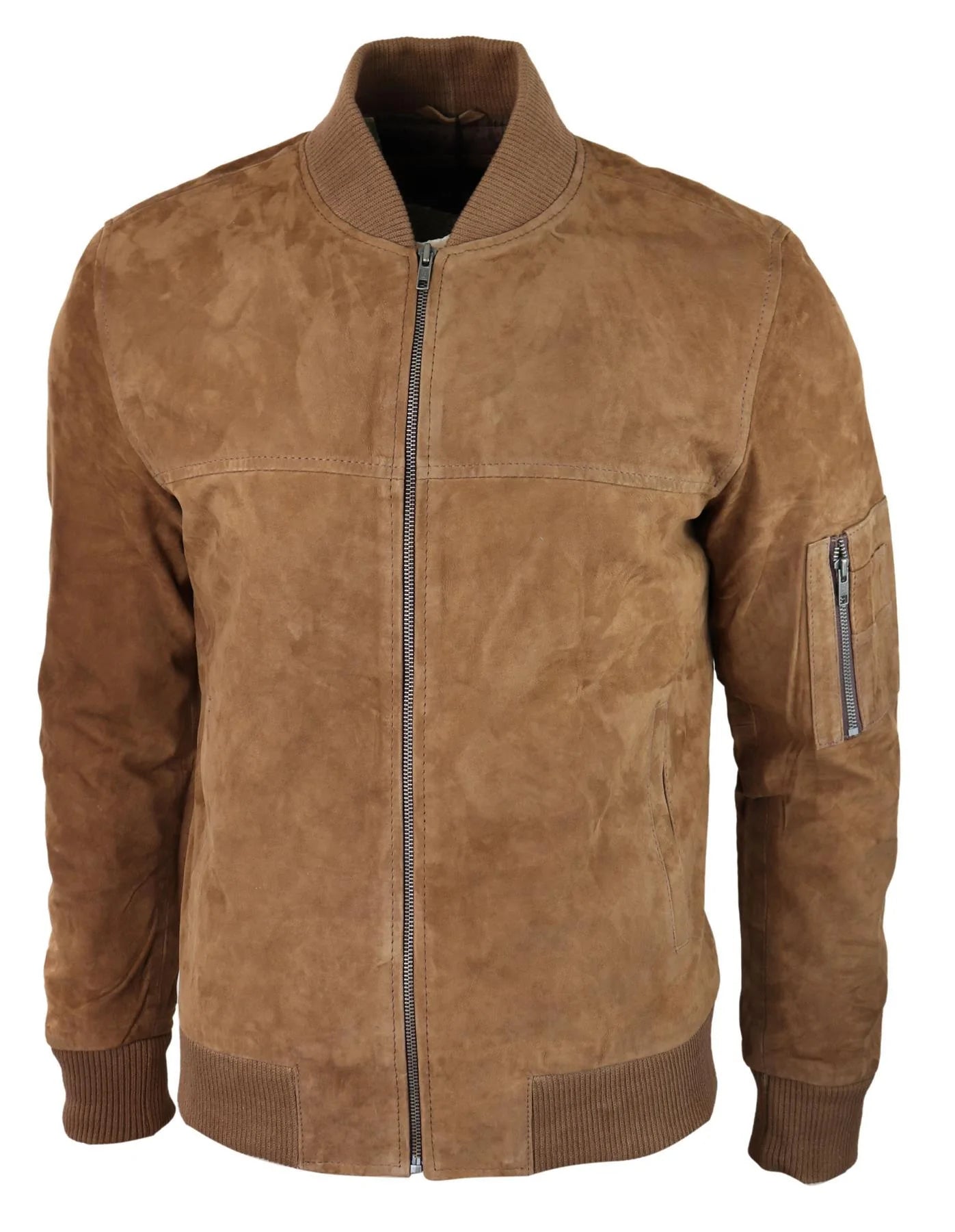 Vīriešu īstas zamšādas bomberjaka no ādas, ikdienas, universitātes, vintage stila, eleganta, ikdienas, brūna