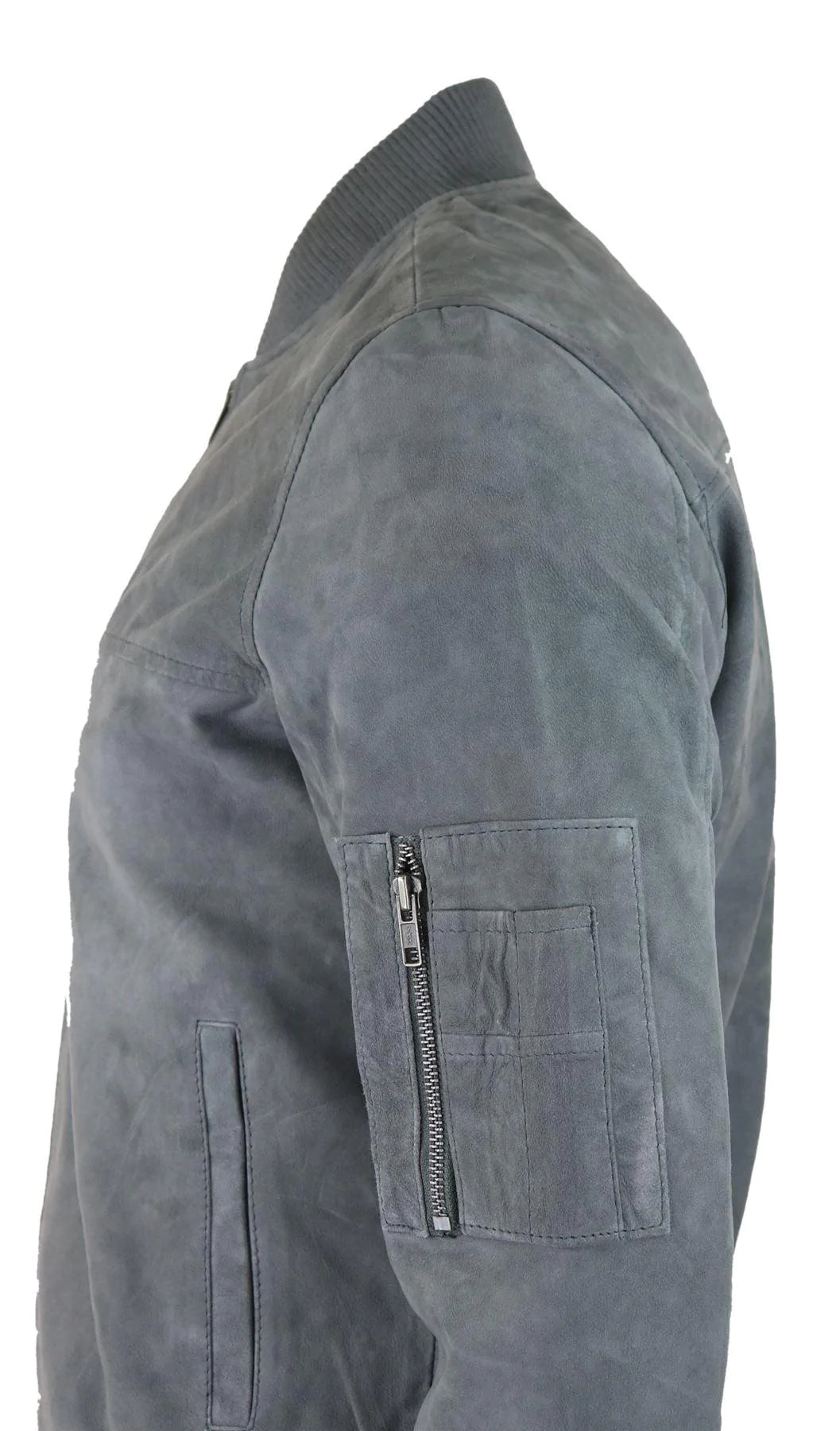 Vīriešu īstas zamšādas bomberjaka no ādas, ikdienas, universitātes, vintage stila, pelēka