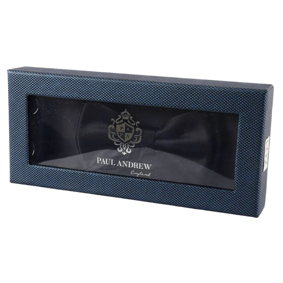 Vīriešu tauriņa kaklasaites kabatas kvadrātiņu aproču pogu dāvanu komplekts melnā krāsā