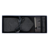 Peisley kaklasaites dāvanu komplekts ar kabatas kvadrātiņiem un ziedu raksta satīna aproču pogām