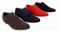 Patron 238 vīriešu zamšādas ādas brogues, eleganti ikdienas, sarkanbrūni, tumši zili, melni, ar šņorēm, retro stila apavi