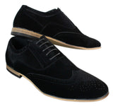 Patron 238 vīriešu zamšādas ādas brogues, eleganti ikdienas, sarkanbrūni, tumši zili, melni, ar šņorēm, retro stila apavi