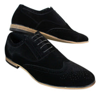 Patron 238 vīriešu zamšādas ādas brogues, eleganti ikdienas, sarkanbrūni, tumši zili, melni, ar šņorēm, retro stila apavi