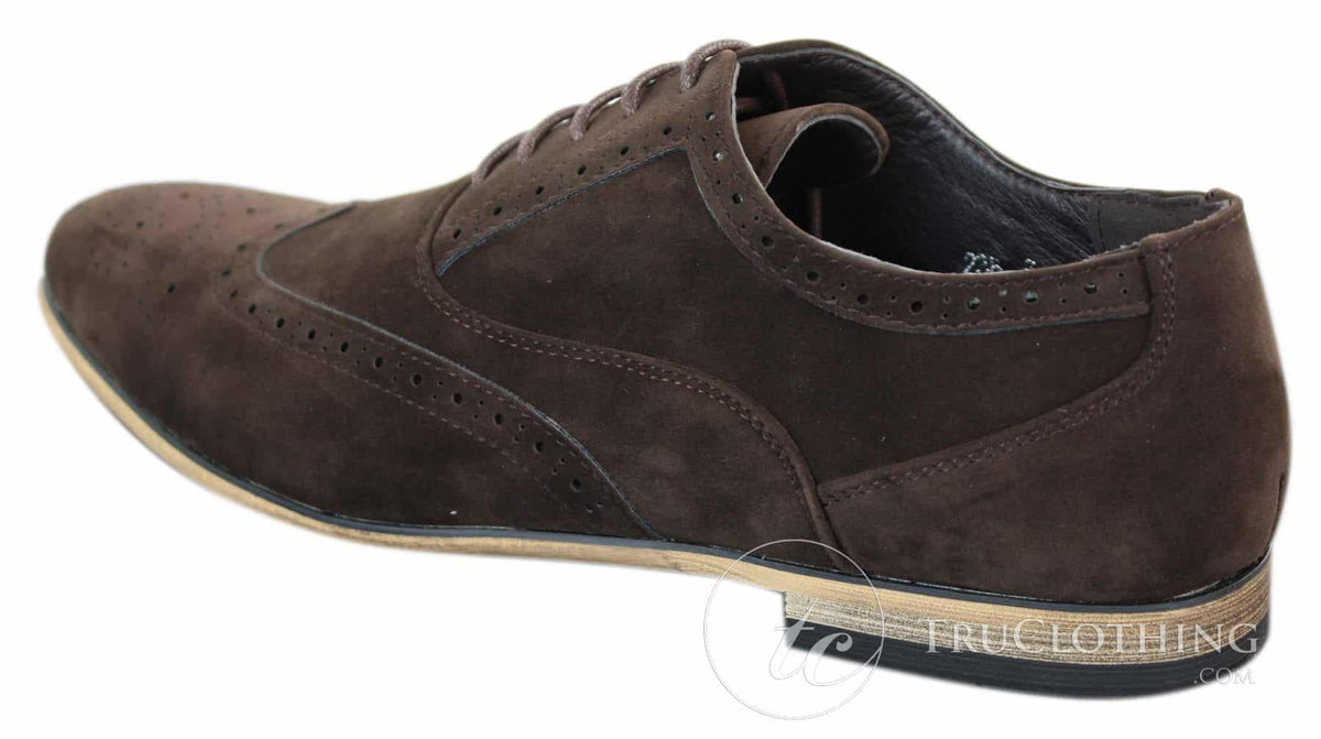 Patron 238 vīriešu zamšādas ādas brogues, eleganti ikdienas, sarkanbrūni, tumši zili, melni, ar šņorēm, retro stila apavi