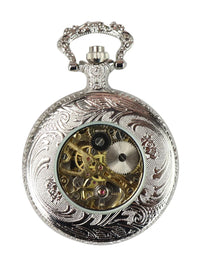 Automātisks mehāniskais vintage kabatas pulkstenis sudraba krāsā