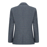 Zēnu trīsdaļīgs uzvalks, tumši zils, tvīda rūtains, vintage, retro, pieguļošs, 1920. gadi