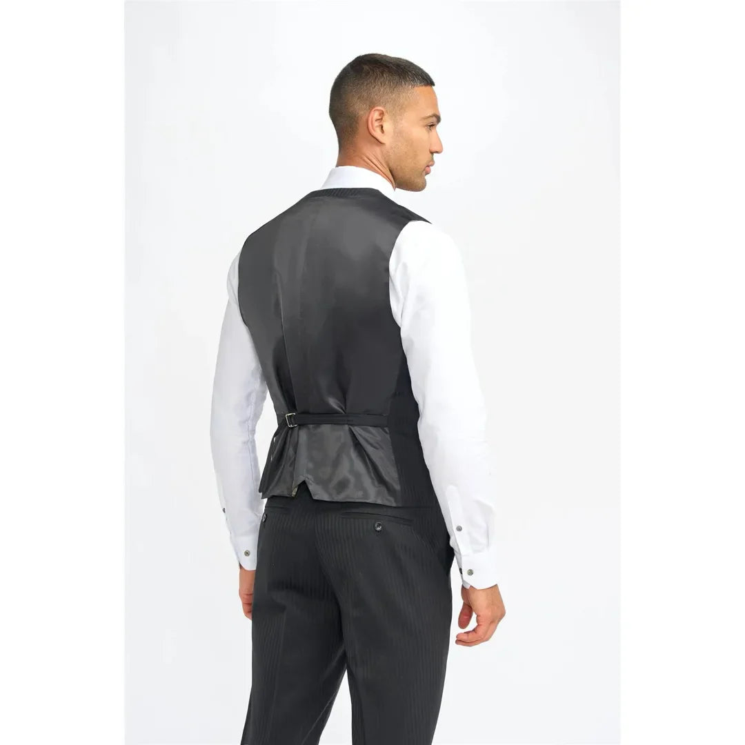 Roberto - vīriešu melna ēnu svītru veste