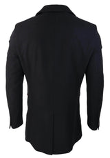 Cavani vīriešu klasiskais 3/4 garuma melns mētelis