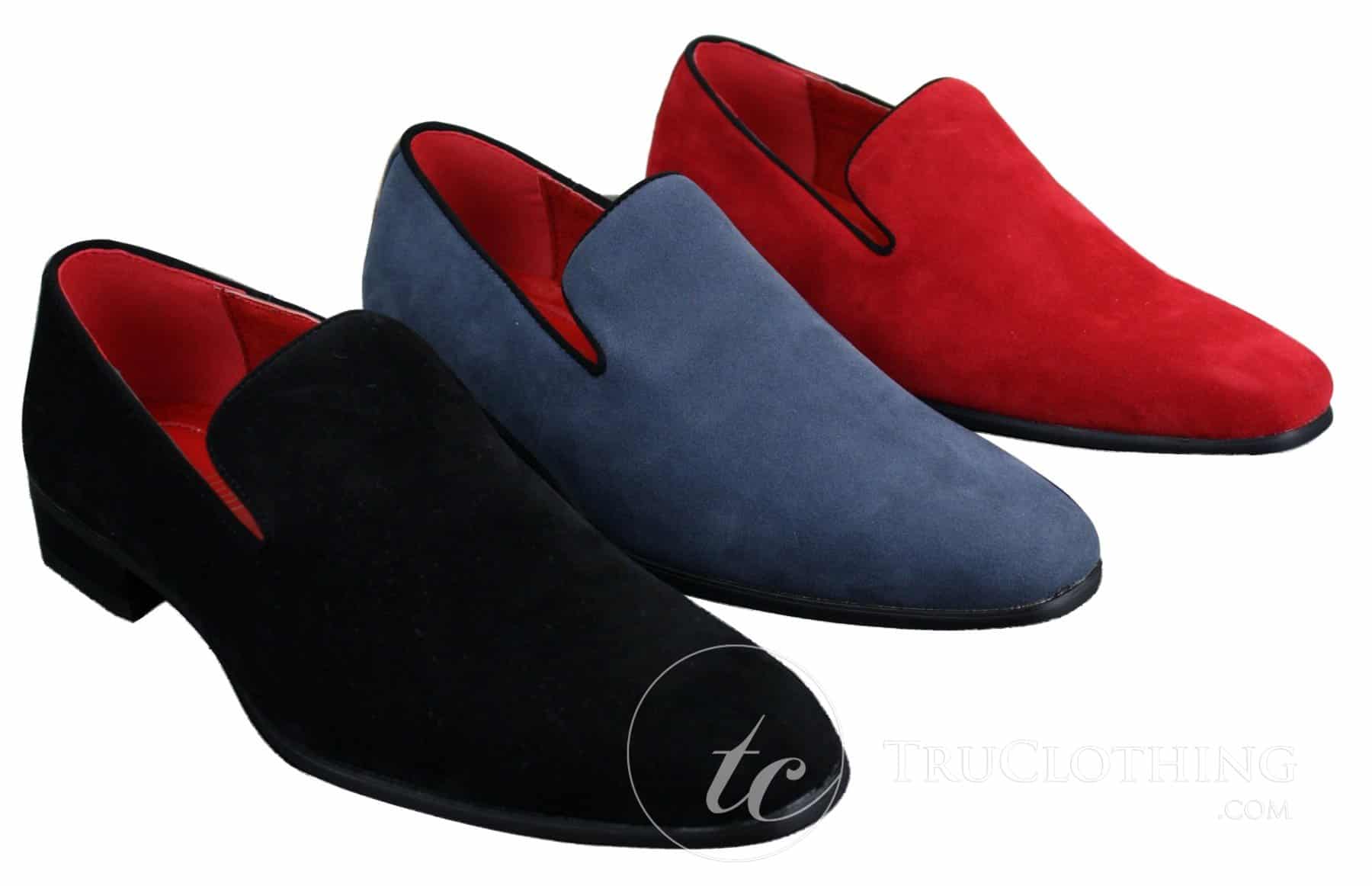 Vīriešu uzvelkamie zamšādas mokasīni, ādas, eleganti, ikdienas, sarkani, zili, melni