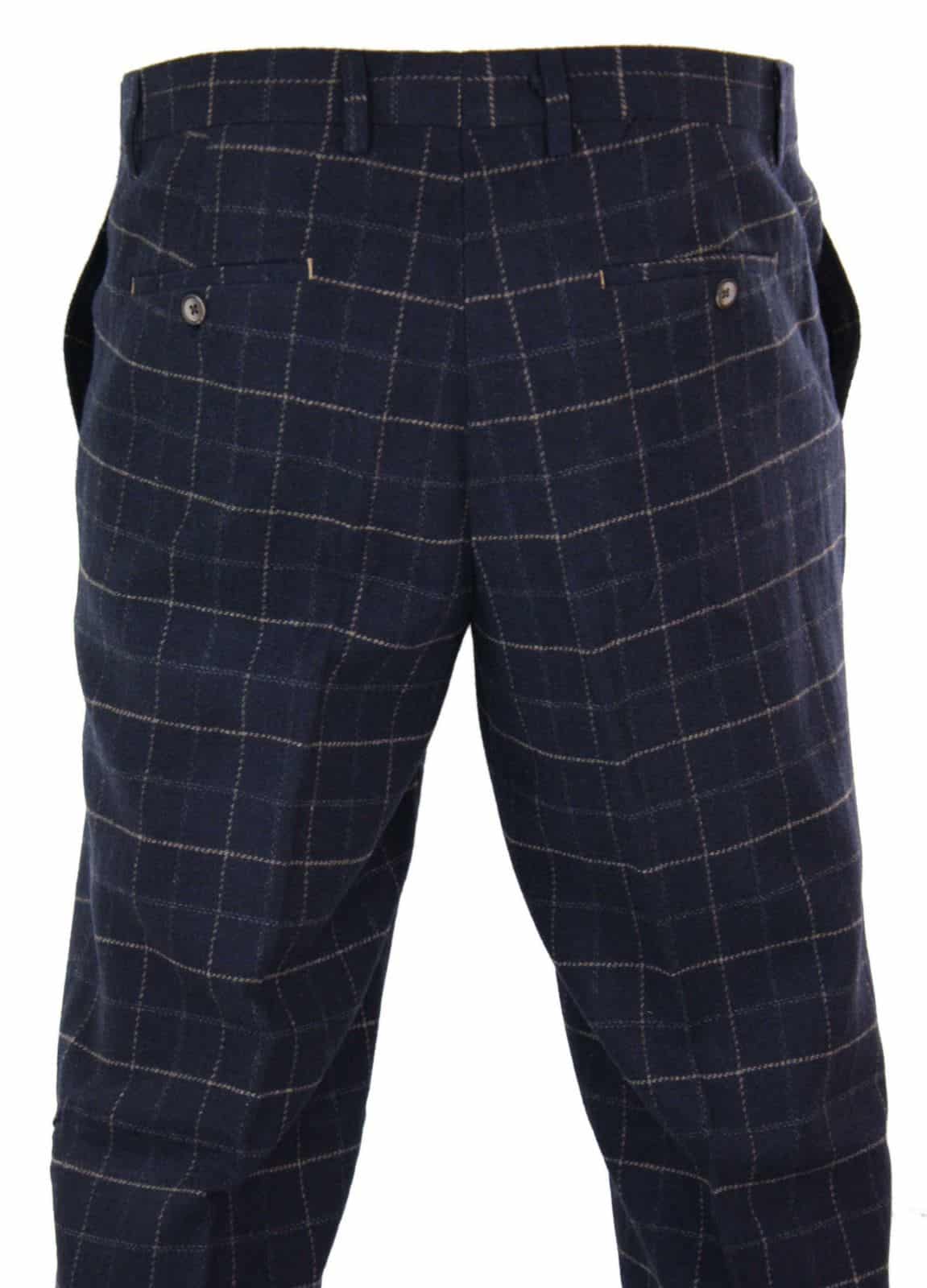 Cavani Shelby - vīriešu klasiskās tvīda rūtainās vintage Peaky Blinders bikses