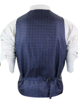 Vīriešu zila tvīda veste ar vilnas apdruku "Siļķu kaula" audums ar Peaky Blinders Vintage Retro