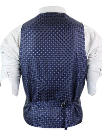 Vīriešu zila tvīda veste ar vilnas apdruku "Siļķu kaula" audums ar Peaky Blinders Vintage Retro