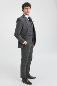 Vīriešu pelēks vilnas 1920. gadu Peaky Blinders uzvalks