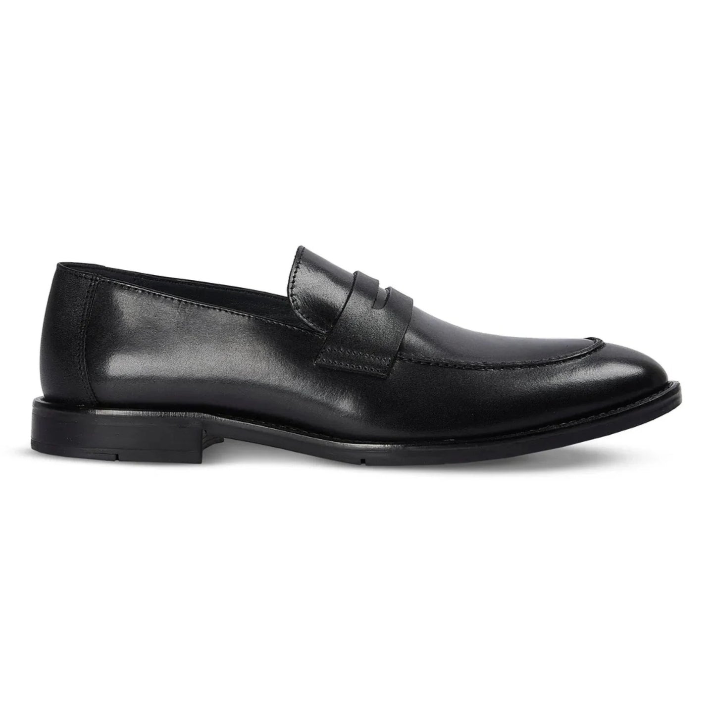 Ted - vīriešu melni klasiski mokasīni ar mākslīgo purngalu, mākslīgā āda, Penny Loafers