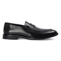 Ted - vīriešu melni klasiski mokasīni ar mākslīgo purngalu, mākslīgā āda, Penny Loafers