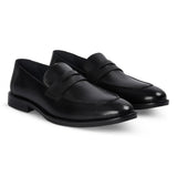 Ted - vīriešu melni klasiski mokasīni ar mākslīgo purngalu, mākslīgā āda, Penny Loafers