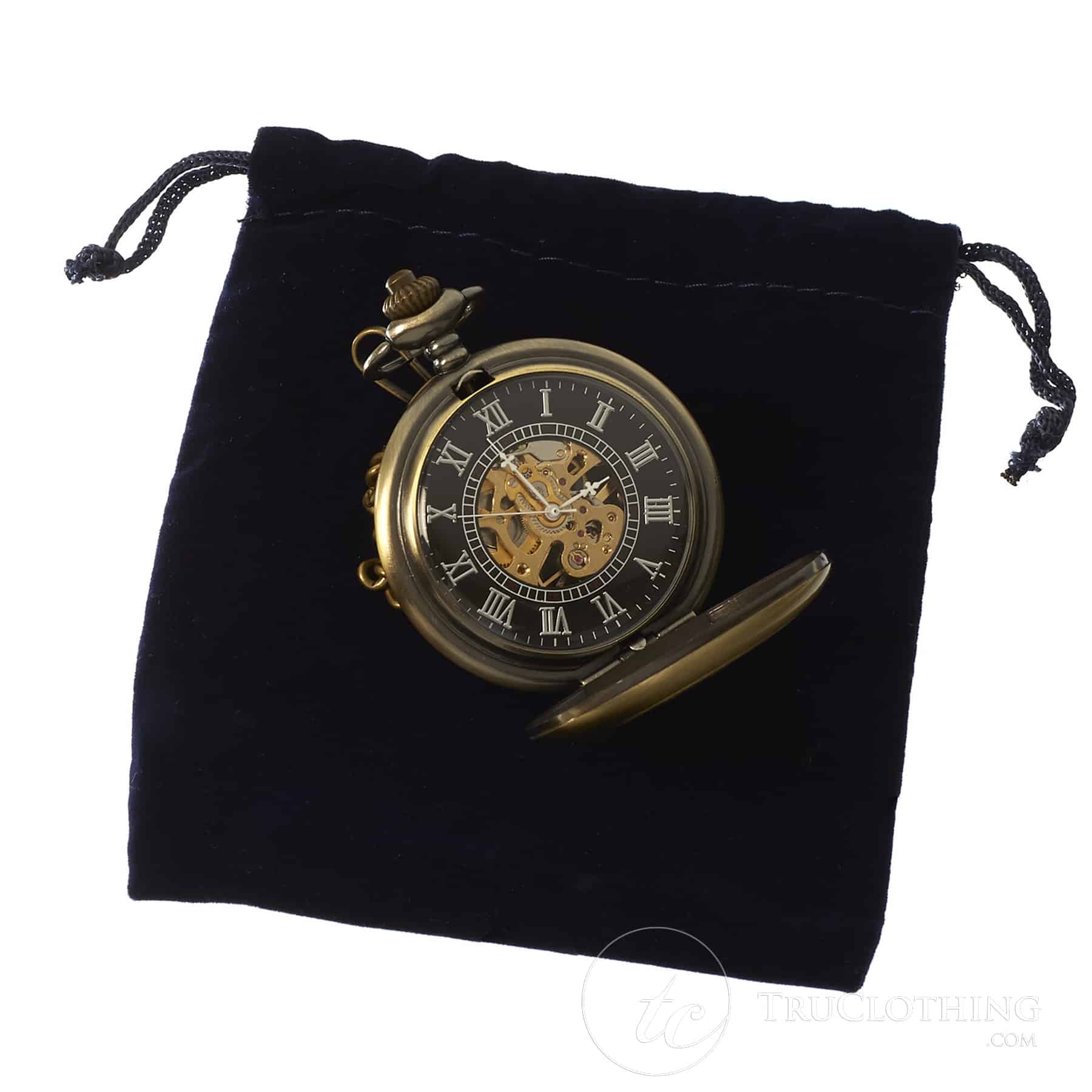 Automātiskais mehāniskais vintage kabatas pulkstenis - zelts