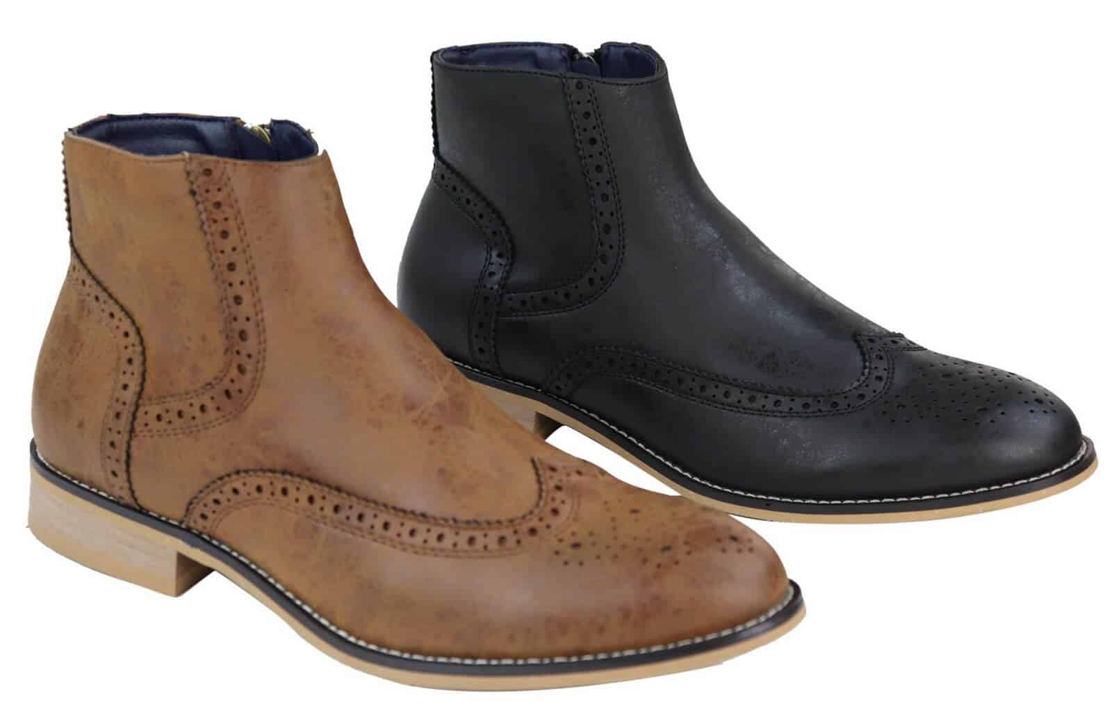 Vīriešu Peaky Blinders brogue zābaki ar rāvējslēdzēju