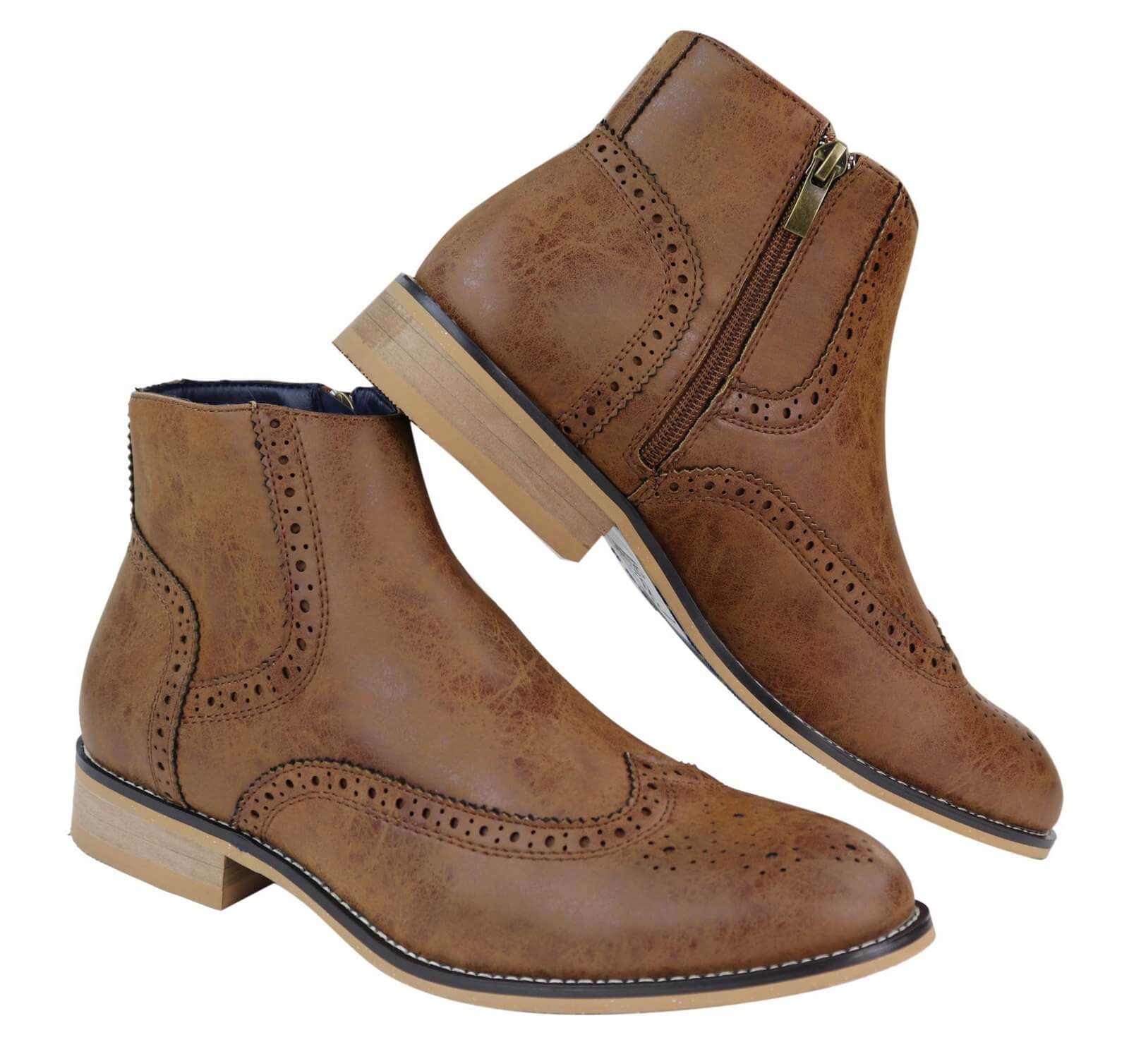 Vīriešu Peaky Blinders brogue zābaki ar rāvējslēdzēju