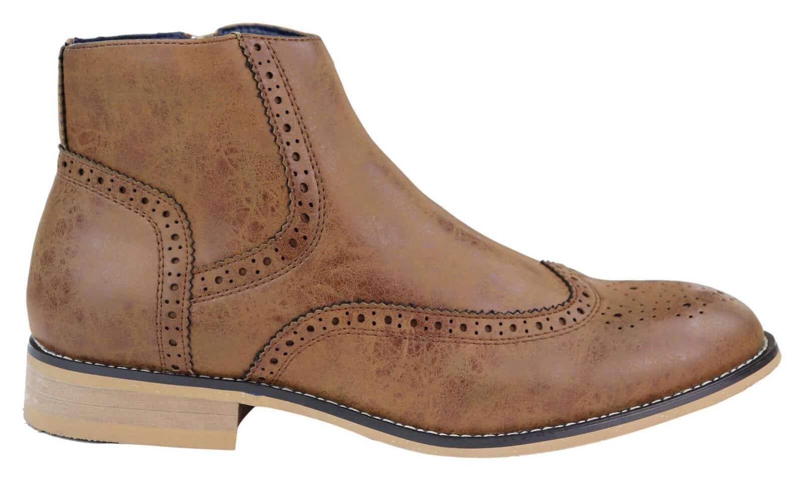 Vīriešu Peaky Blinders brogue zābaki ar rāvējslēdzēju