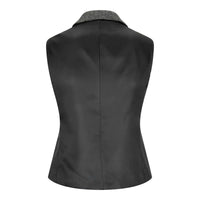 Sieviešu pelēka tvīda veste ar "siļķu kaula" rakstu, 1920. gadu stila, pīķa, pieguļoša piegriezuma, vintage, retro stila