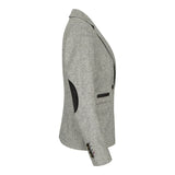 wsn03 - Sieviešu pelēka tvīda žakete ar Elow Patch Peaky 1920s rakstu