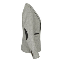 wsn03 - Sieviešu pelēka tvīda žakete ar Elow Patch Peaky 1920s rakstu
