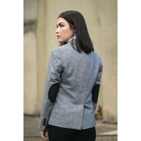 wsn03 - Sieviešu pelēka tvīda žakete ar Elow Patch Peaky 1920s rakstu