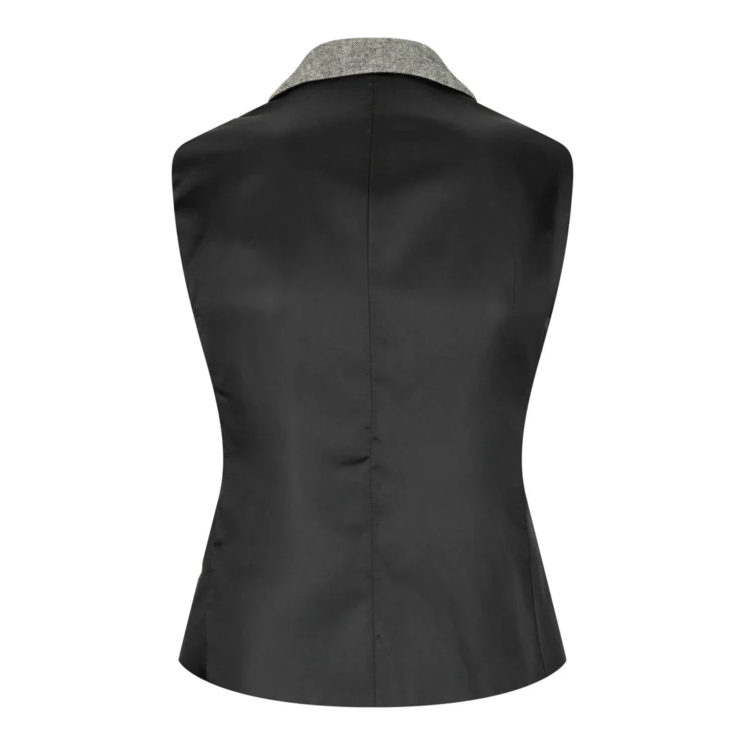 wsn03 - Sieviešu pelēka tvīda žakete ar Elow Patch Peaky 1920. gadu rakstu