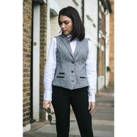 wsn03 - Sieviešu pelēka tvīda žakete ar Elow Patch Peaky 1920. gadu rakstu