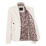WSN15 - Sieviešu krēmkrāsas vilnas maisījuma tvīda žakete